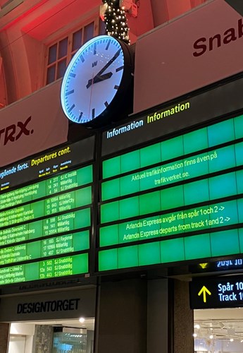 Informationstavlan på Stockholm Centralstation
